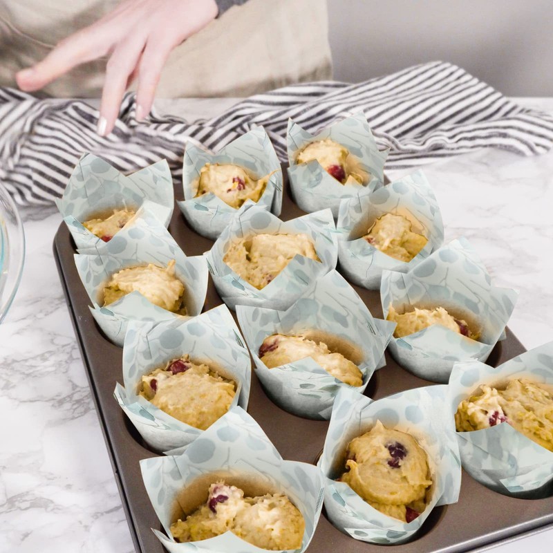 200 Pcs Green Tulip Cupcake Wrappers Liners Tulip For Baking Eucalyptus Cupcake gallery
