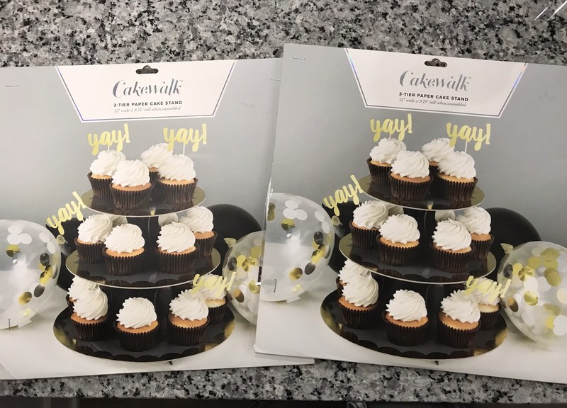 Set of 2 Cakewalk Paper Cake Stands Tiered Dessert & Treat Holder