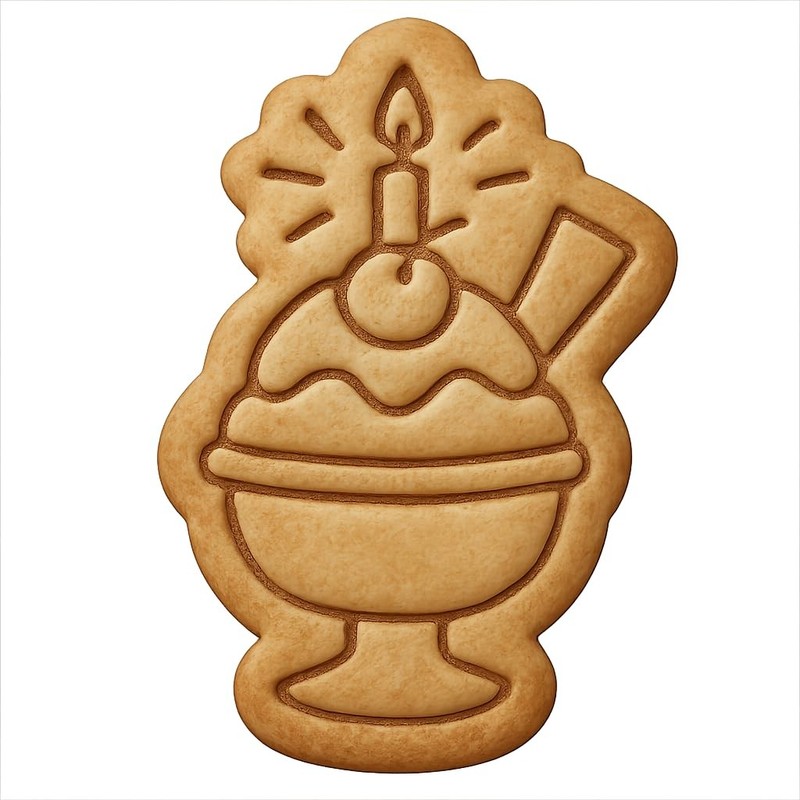 Sundae Celebration Birthday Cookie Cutter & Stamp, Fondant & Clay – 4×2.8