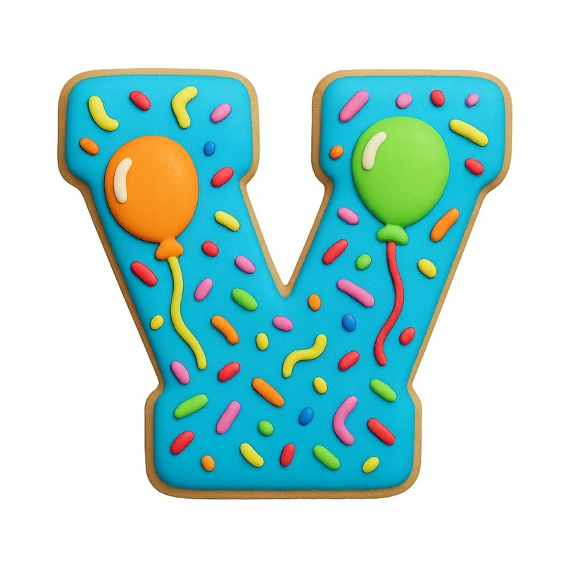 4 inches Varsity Letters Cookie Cutter for Baking & Fondant Clay Gifts - V gallery