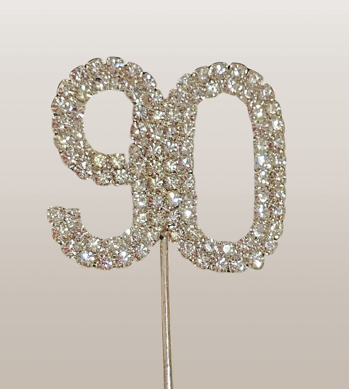 90th Birthday Cake Topper Crystal Diamante Number gallery