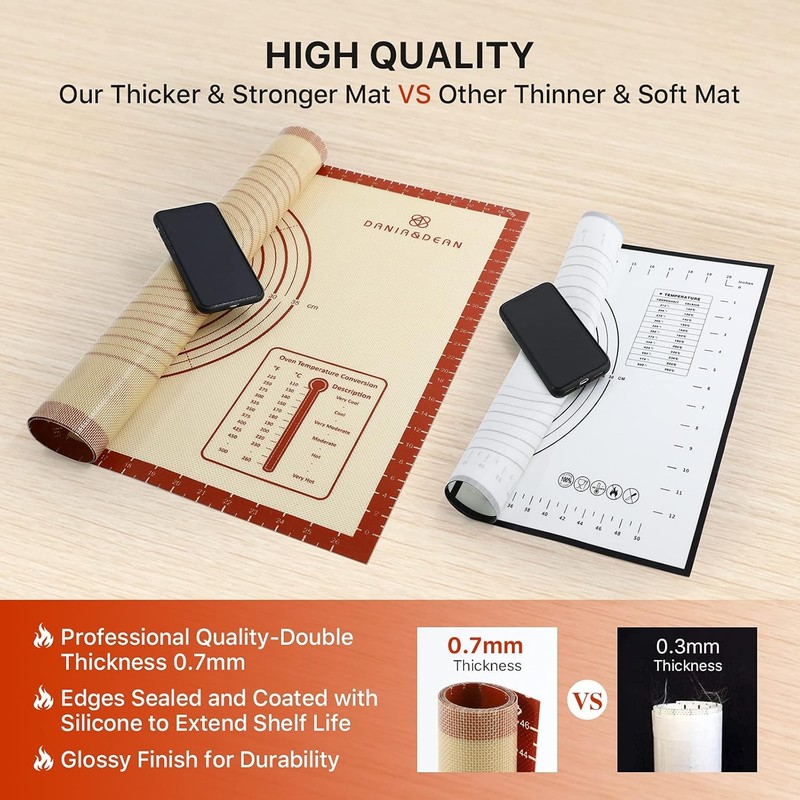 26x16 Inch Extra Thick Silicone Baking Mat with 26"L x 16"W, Red gallery