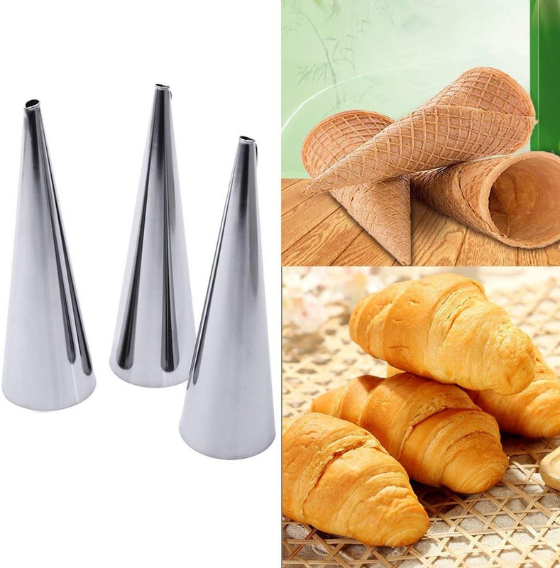 10 PCS Pastry Cream Horn Molds Stainless Steel Cannoli Tubes 5 Inch Large gallery