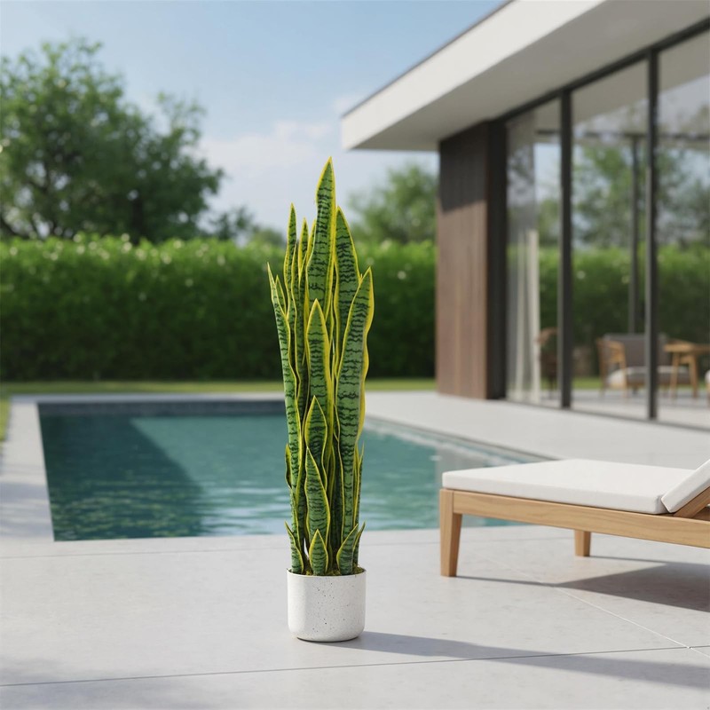 Peacefulhues 3 Ft Tall Fake Snake Plant Large Potted Artificial Sansevieria gallery