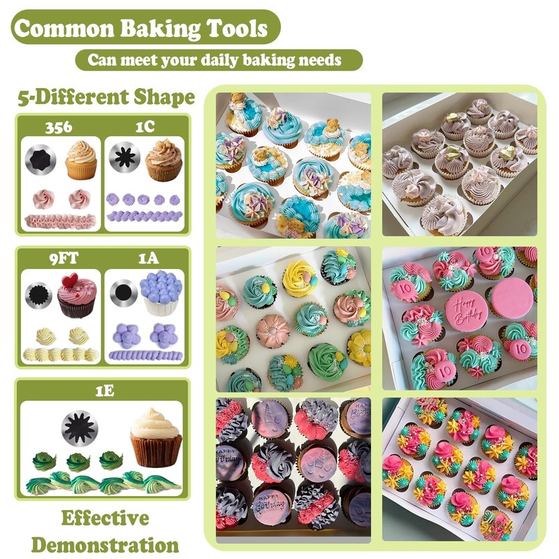 Large Piping Tips Set,5 Pieces Stainless Steel Pastry Cake Decorating Tips, C... gallery