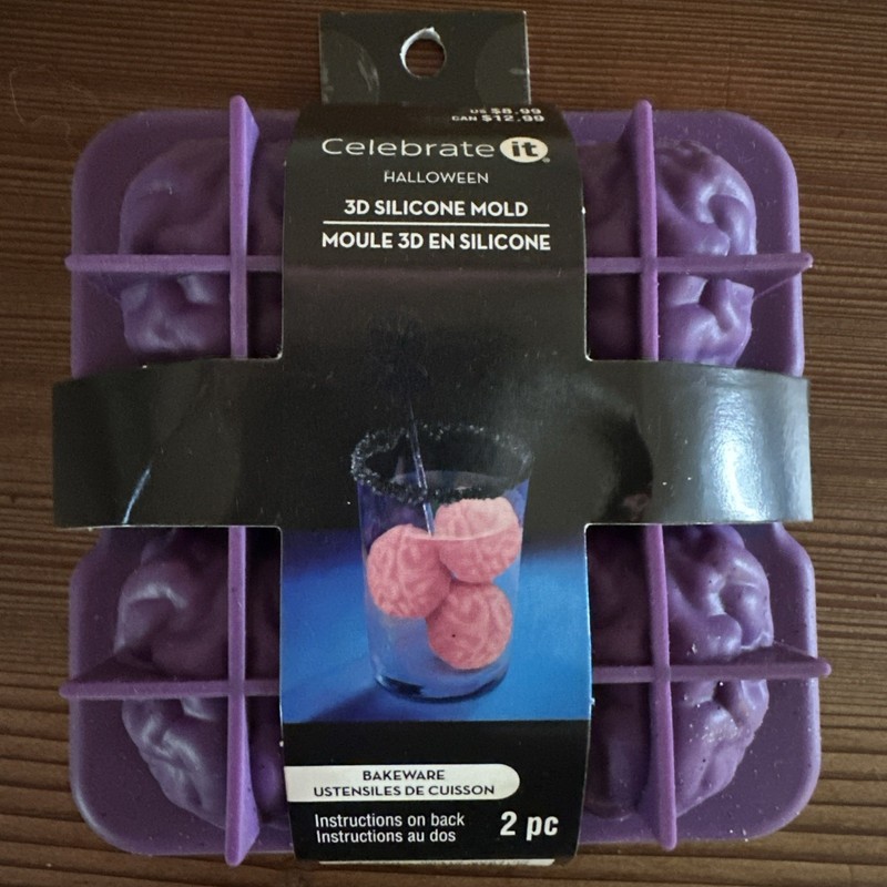 3D Silicone Molds For Chocolate/Ice Cubes Halloween Spooky Brain Shape gallery