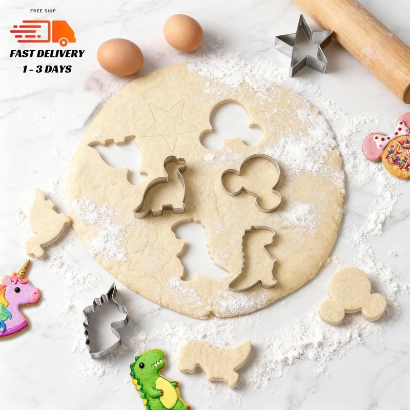 Cortadores de galletas de acero inoxidable en varias formas, perfectos para hor.