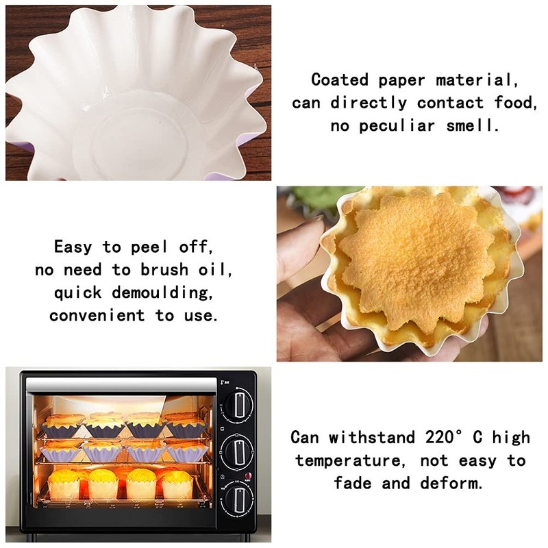 200 Pcs Cupcake Liners Flared Muffin Baking Cups Holder Greaseproof Coated Cake gallery