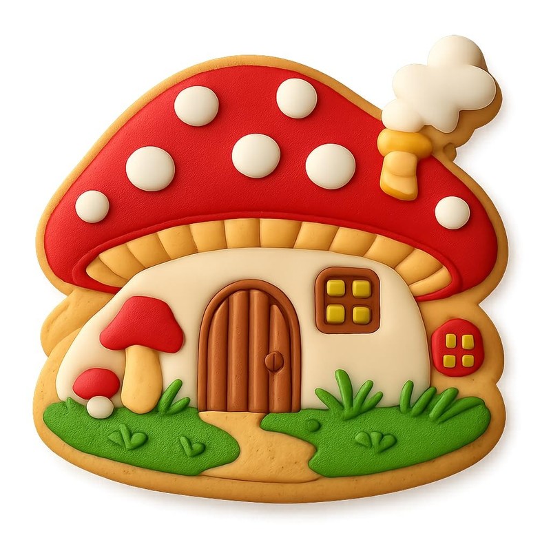 Cozy Mushroom Cottage Cookie Cutter & Stamp – 4×3.7 Fun Kitchen Baking