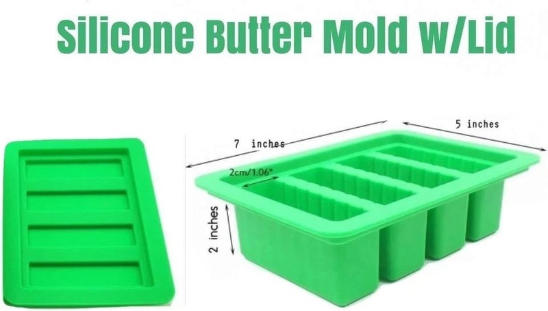 Silicone Butter Molds Tray with Lid Large 4 Butter Maker for Brownies Butter gallery