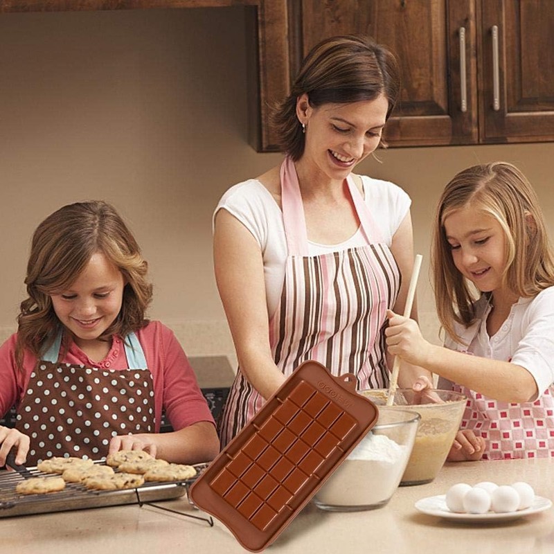 3 Pack Silicone Break-Apart Chocolate Mold Non-Stick Energy Bar Mould gallery