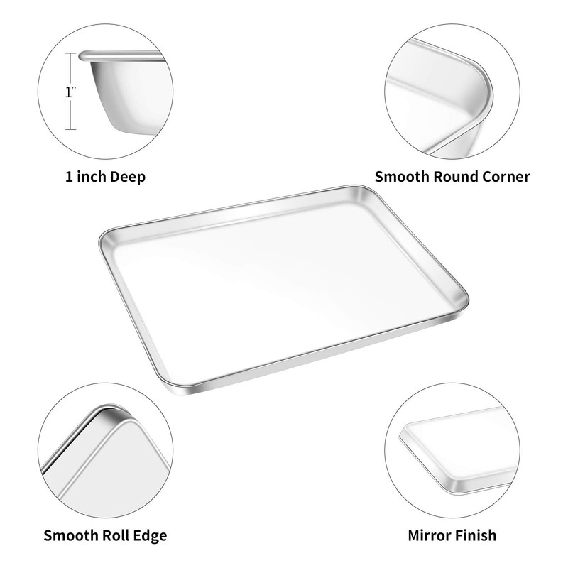 Baking Sheet Yododo Stainless Steel Baking Pans Tray Cookie Sheet Toaster Oven gallery