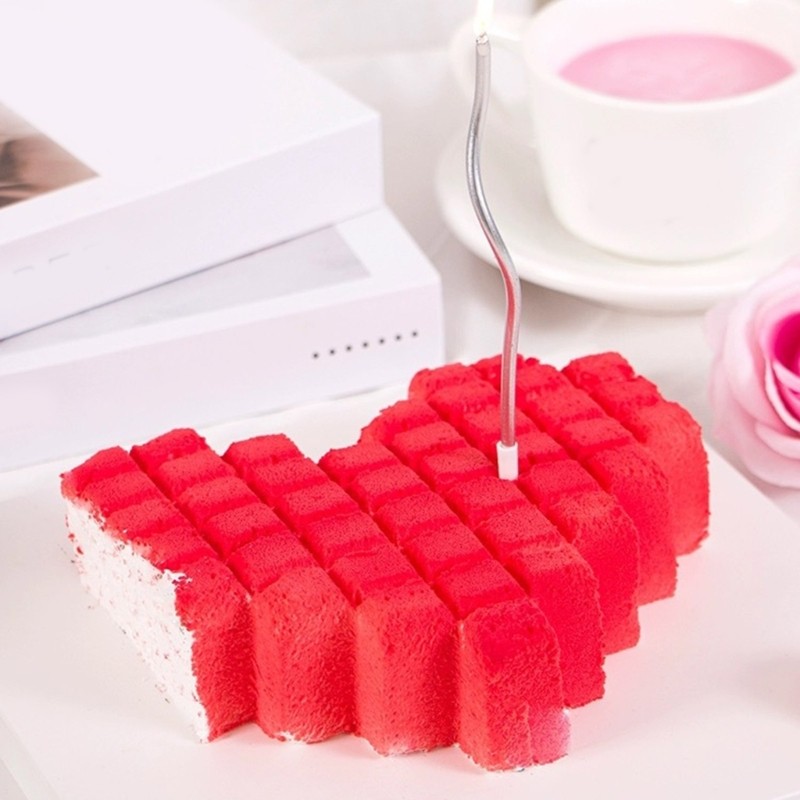 Pixel Heart Shape Silicone Molds Mousses Cake Molds Homes Baking Making gallery