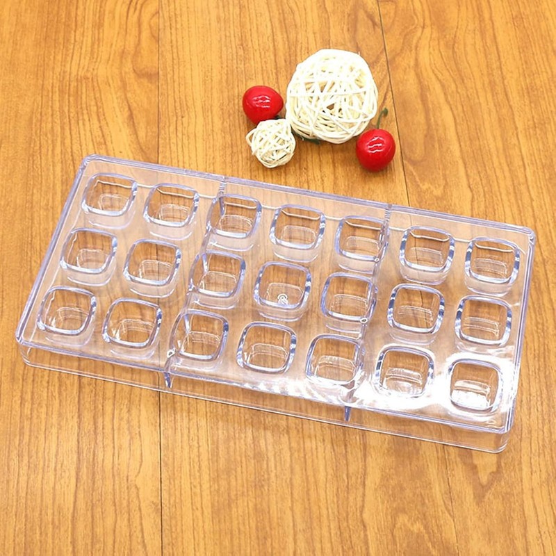 21 Grid Polycarbonate Chocolate Candy Making Mold Cube Shape Scraper Tool gallery