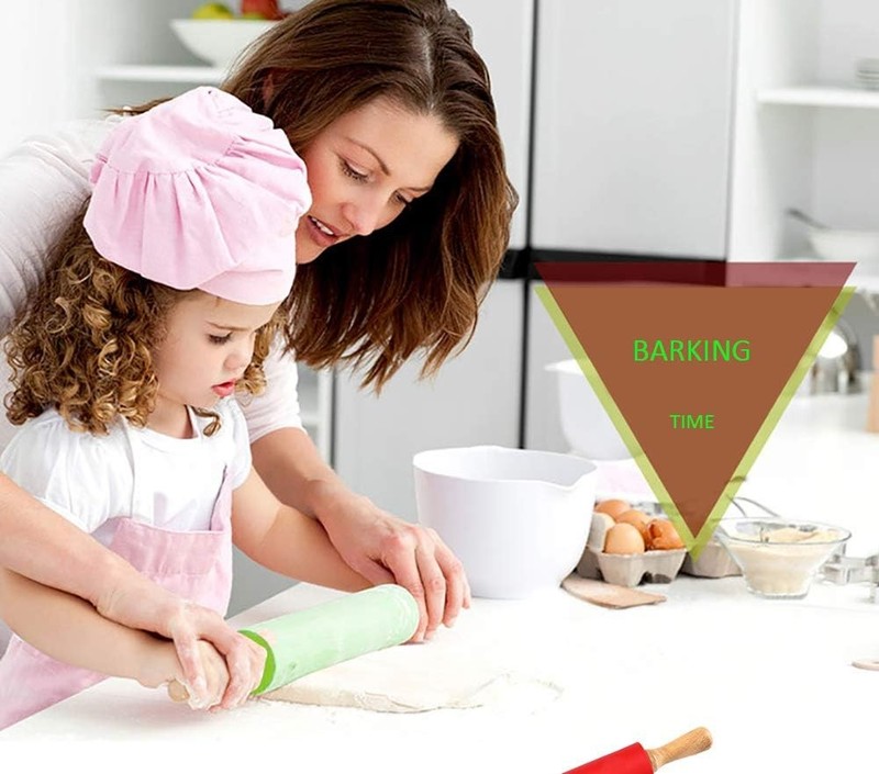 15-inch Silicone Rolling Pin Baking Non-stick Surface & Comfortable Wood Handles gallery