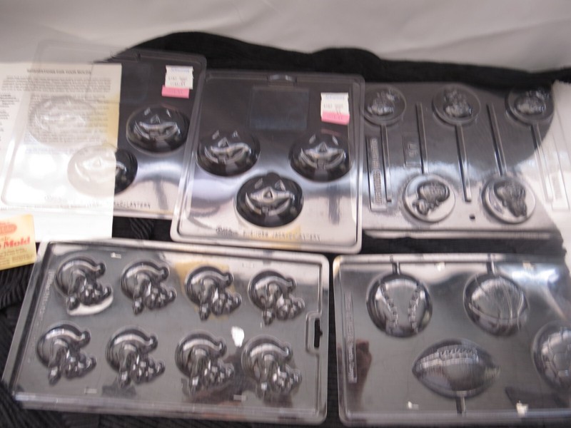 Wilton Halloween Fun Plastic Chocolate Candy Molds Pumpkin, Football & more