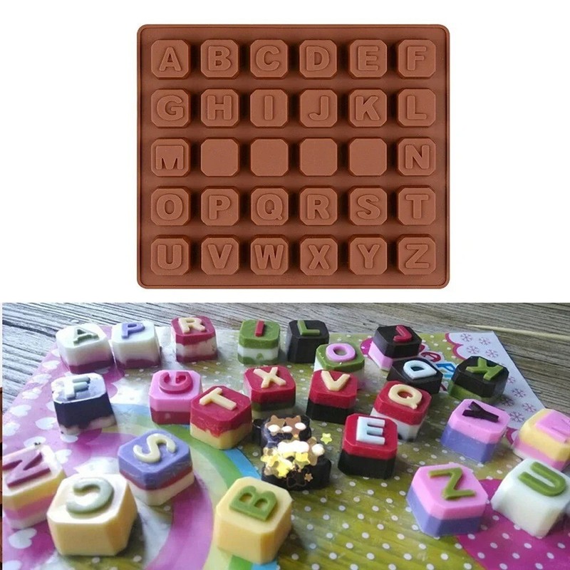 DIY Ice Cube Making Mold Alphabet Cake Mold Chocolate Cookies Pastry Candy Jelly gallery