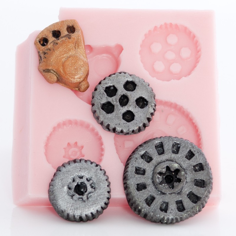 Steampunk clock gear silicone mold fondant chocolate resin fimo clay mould (803