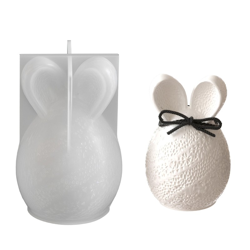 Striped Easter Eggs Hare Silicone Molds Easter Themed Silicone Mould gallery