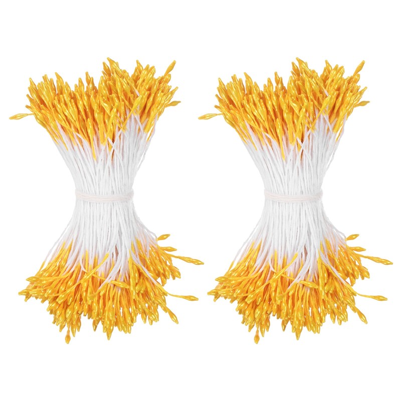 720-Pack Artificial Flower Stems 2mm for DIY [Orange]