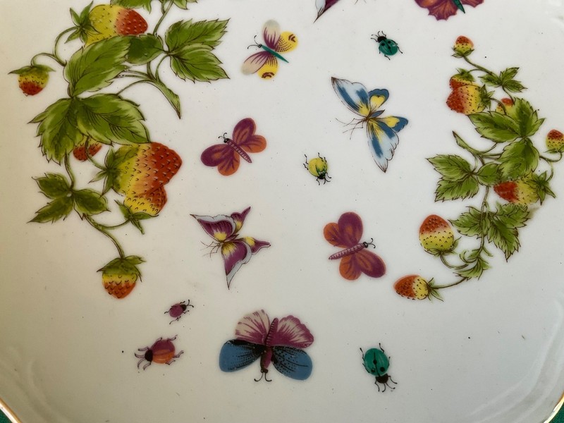 Lenwile Ardalt Pedestal Cake Plate Strawberry Butterfly Garden Wedding Showers gallery