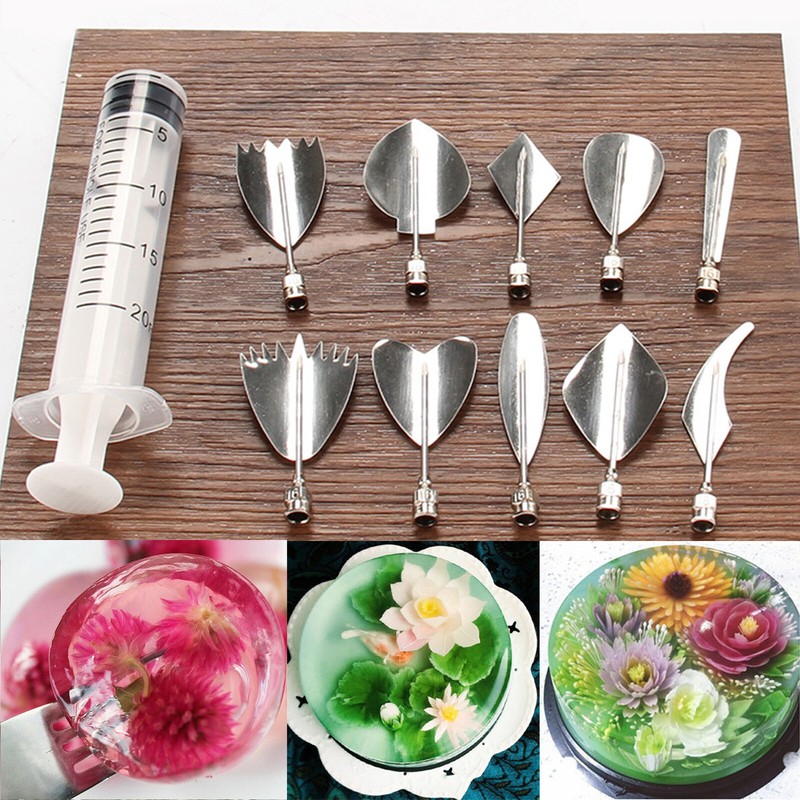 11pcs/Set Jelly Art Jello 3D Cake Syringe Decor Tools Gracilaria Needles Gelatin gallery