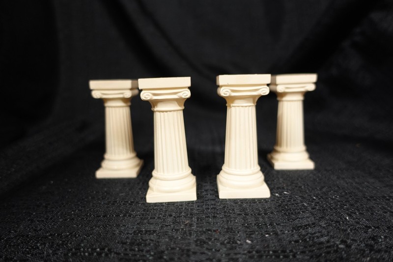 Wilton cake stacker 3" Grecian scroll pillars / 4 ct / Ivory / vintage gallery