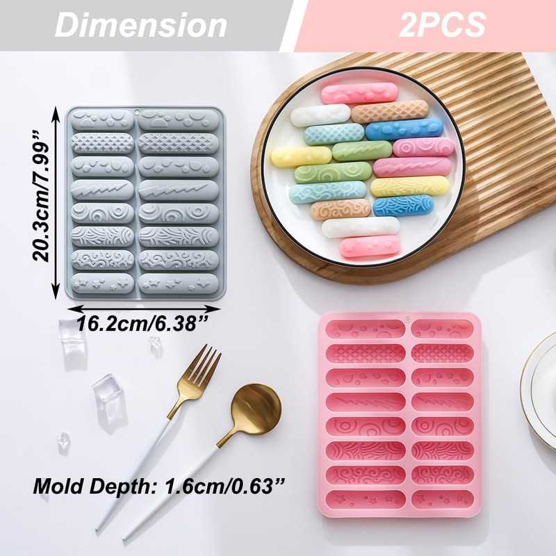 Silicone Chocolate Molds - 2 Pack, 16 Cavity Non-Stick Pretzel & Gummy Molds gallery