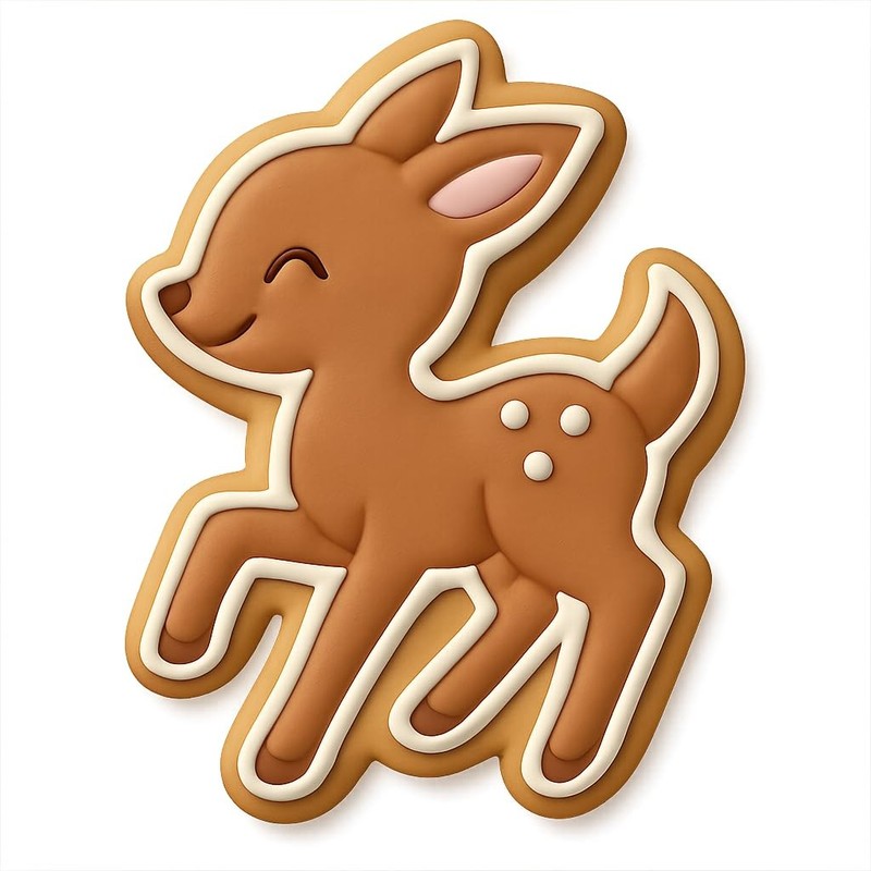 Playful Fawn Cookie Cutter & Stamp - 4x3.1 Fun Kitchen Baking gallery