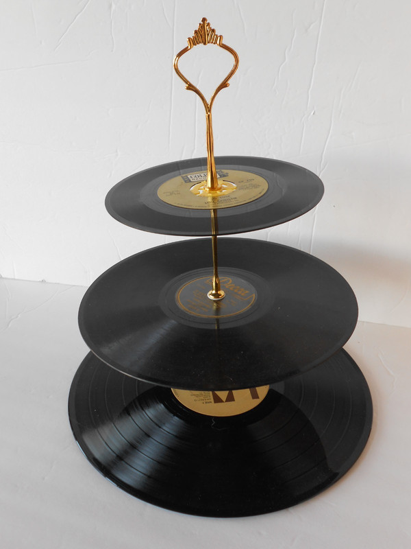 Vinyl Record Cupcake Stand-Lot# 29
