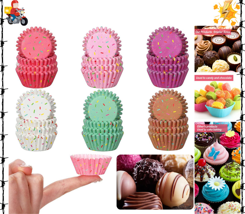 600 Count Icing Design Mini Cupcake Liner Baking Cups Paper Small Candy Cups Mak