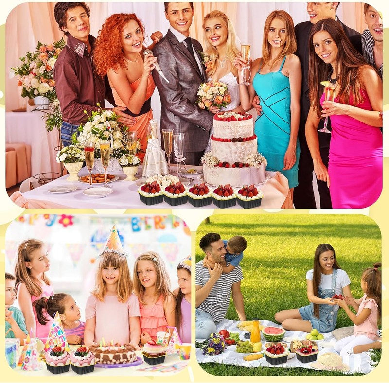 30Pack 5oz Mini Cake Pans W/ Lids & Spoons Baking Cups Aluminum Foil Pans Tins gallery