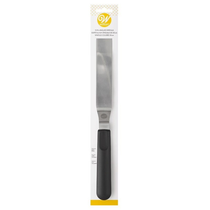 Angled Icing Spatula, 9-inch, Black & Silver