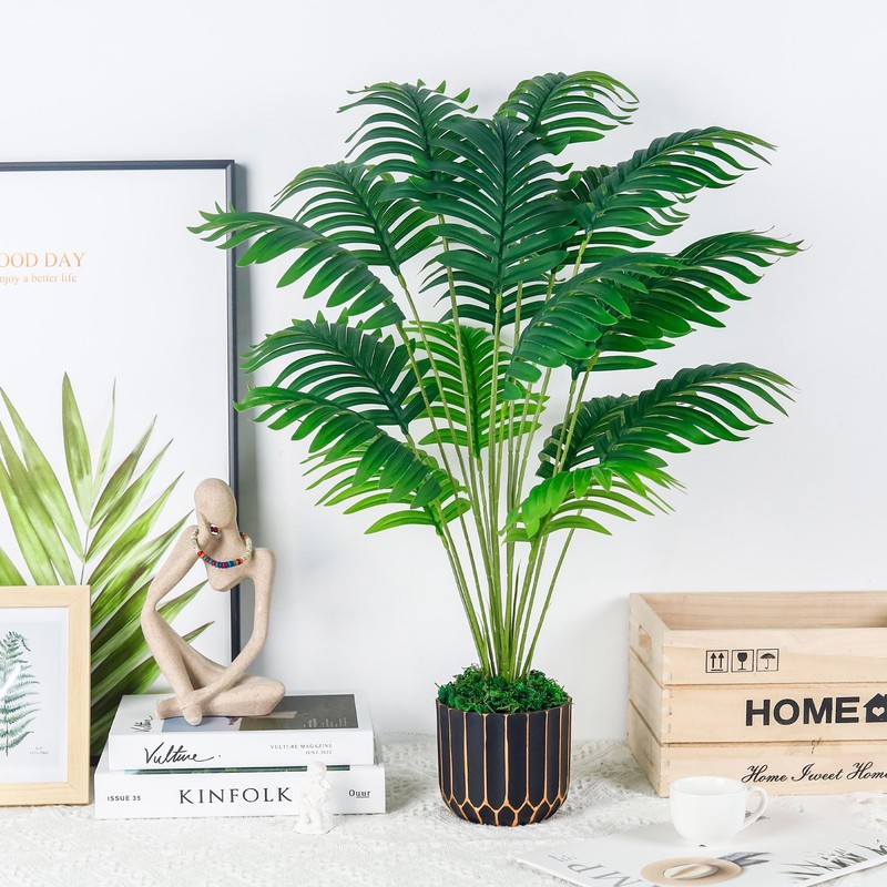 Der Rose 28" Tall Artificial Palm Tree Faux Plant Indoor Home Decor Realistic gallery