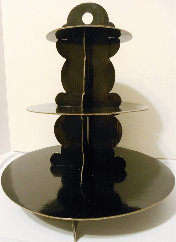 Cupcake Stand, Black, Easy Assembly, Cardboard, Birth/Christ/Wedd/Dinner Party