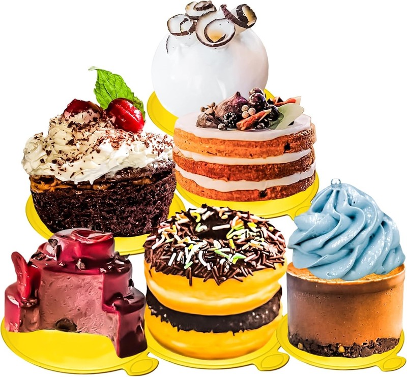 200 Pcs Round Golden Cardboard, 3.5 Inch Round Mini Cake Boards, Mousse Cake ... gallery