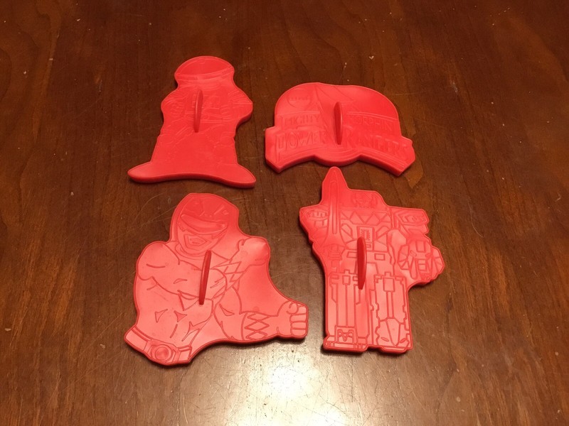 Lot Of 4 Wilton Power Ranger Cookie Cutters Plastic approx 3” Birthday Party