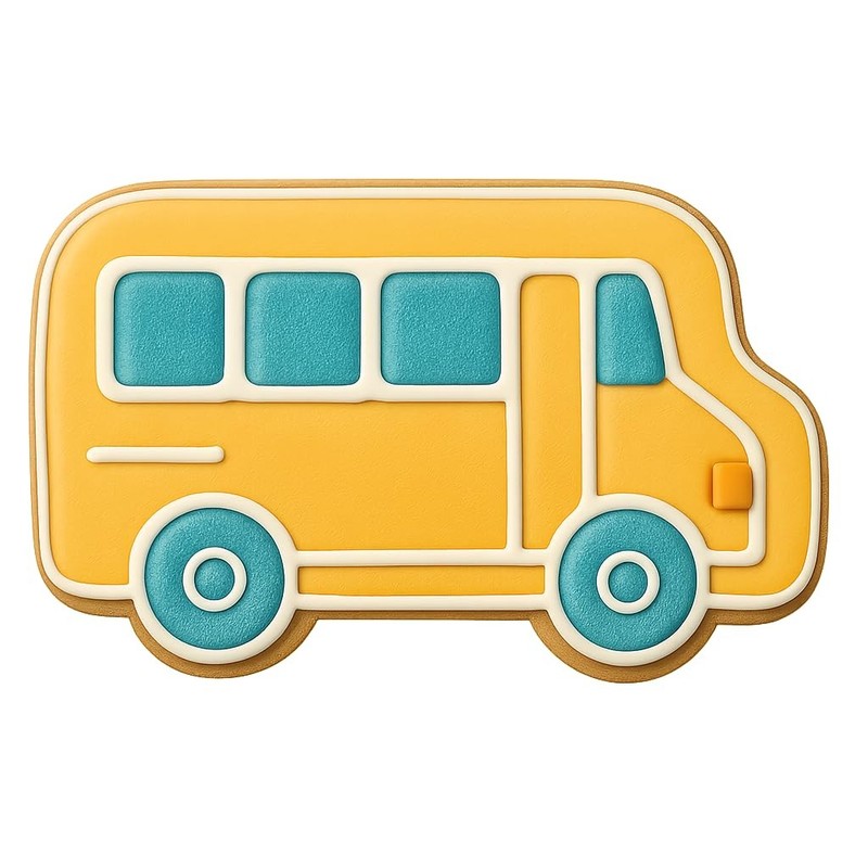 Passenger Shuttle Bus Cookie Cutter & Stamp - 4x2.7" Fun Baking Tool gallery