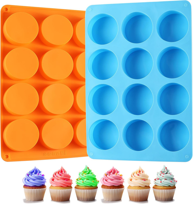 2PCS Silicone Oreo Molds 12 Cavity Cookie Chocolate round Silicone Mold