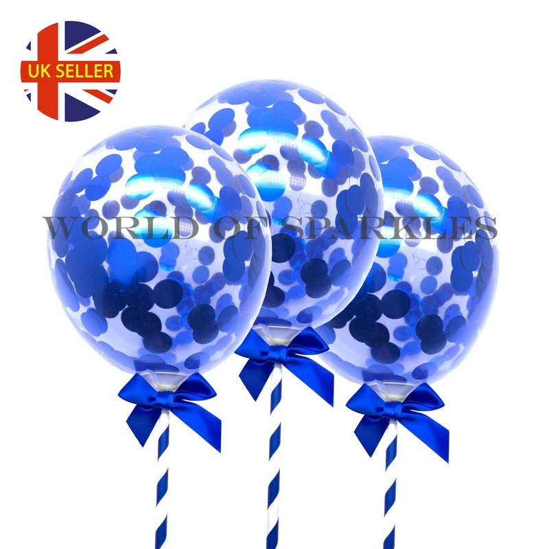 3pcs x Cake Topper Balloons Mini Rose Gold Pink Blue Silv gold Decoration Party