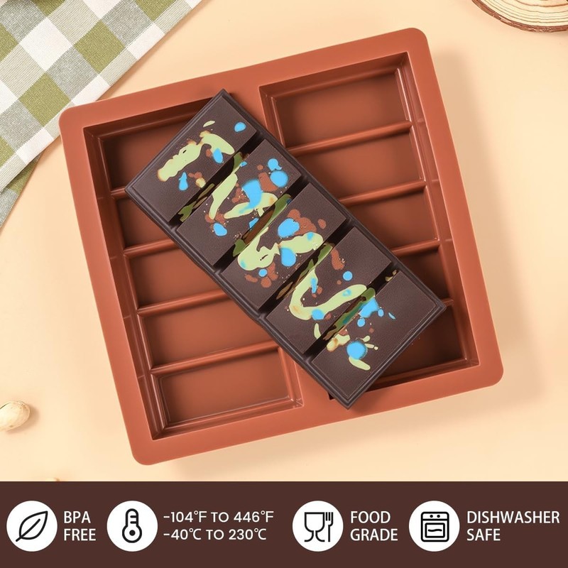 Silicone Chocolate Bar Mold 1 Inch Deep gallery