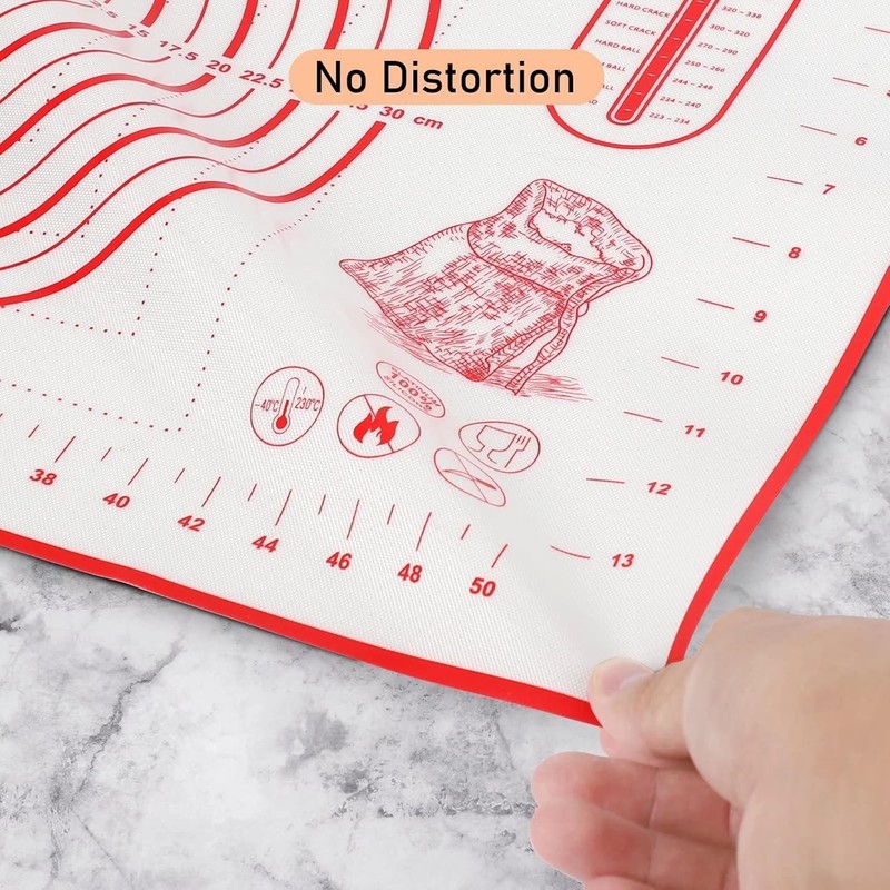 Silicone Pastry Baking Mat Dough - 16x24Inch Large Non Stick 16" x 24", Red gallery