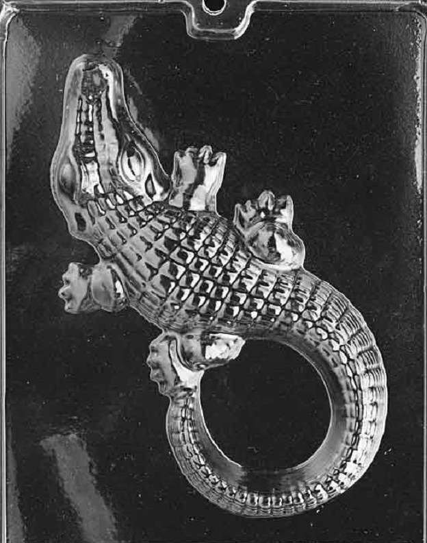A067 Large Alligator Chocolate Candy, Plaster or Soap Mold