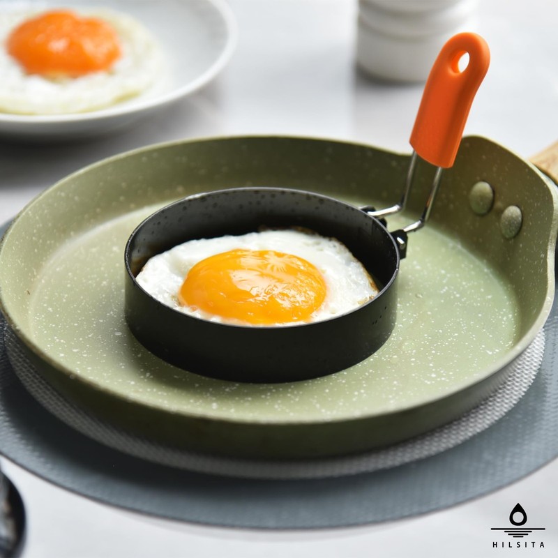 5pcs Egg Rings For Frying Eggs, Stainless Steel Crumpet Ring Mold Griddle Pan... gallery