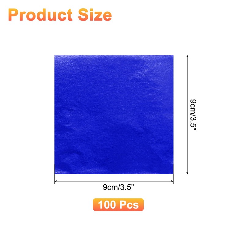 100pcs Foil Candy Wrappers 3.5" x 3.5" Chocolate Bar Wrappers Dark Blue gallery