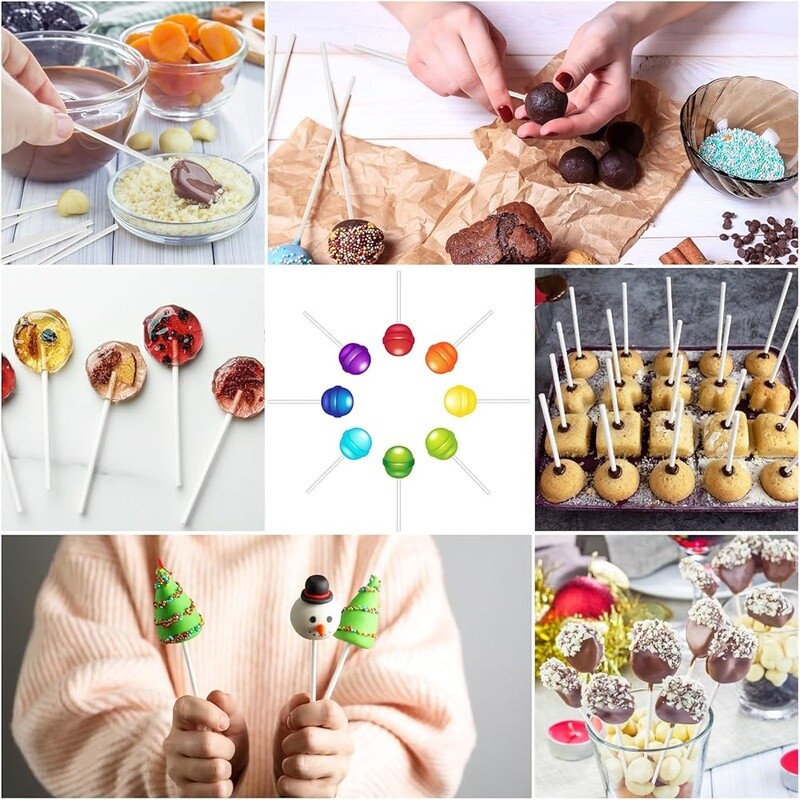 100 Pcs Paper Lollipop Sticks 6 Inch Cake Pop Treat Sticks Candy Desserts New gallery