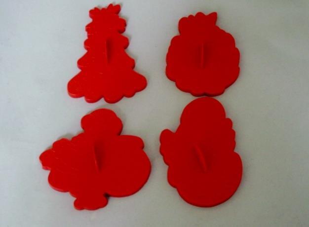 (4) 1970s Lot Vintage Wilton COOKIE Christmas Cutters SANTA ANGEL TREE WREATH
