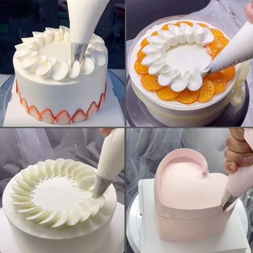Silver Russian Piping Tips Set, 3 Pcs Cake Decorating Tips V-shaped Wave gallery