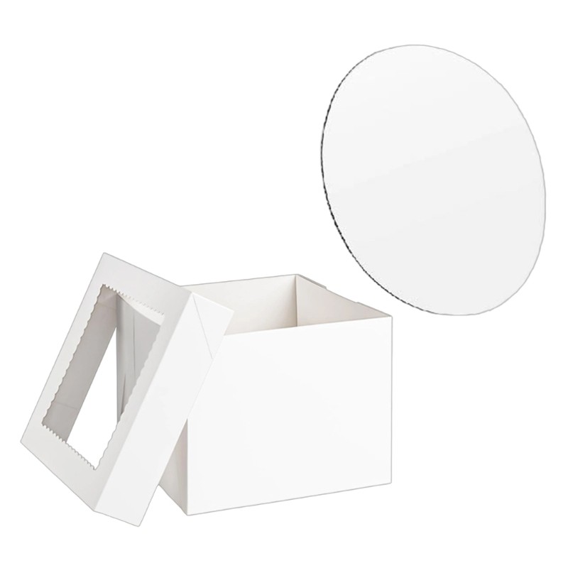 Pack of 10 Sturdy Clear Window Cakes Boxes for 8 10 12inch Cakes Display Ready