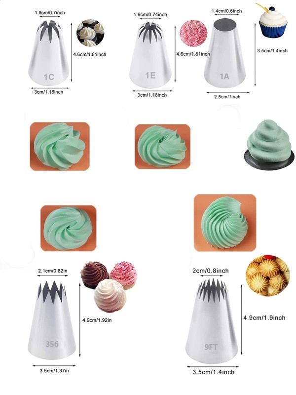 Large Frosting TipsEclair Churro Macaron Star Round Icing Piping Tip for Cake... gallery